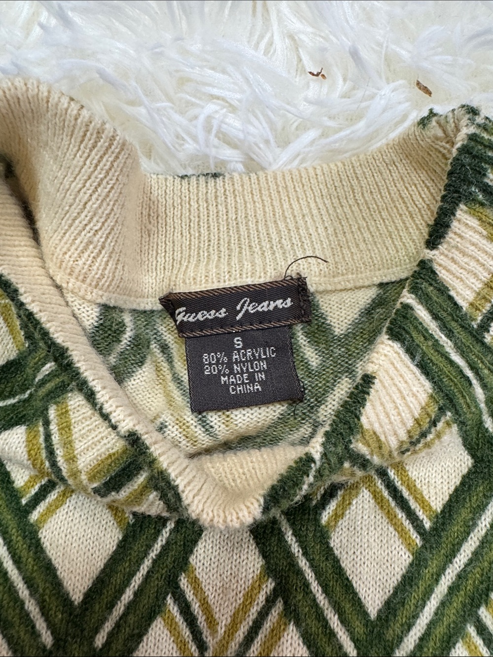 VINTAGE GUESS JEANS GREEN SWEATER - Picture 2 of 2